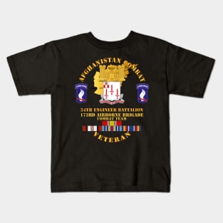 Afghanistan Vet w 54th Eng Bn - 173rd Airborne Bde Kids T-Shirt